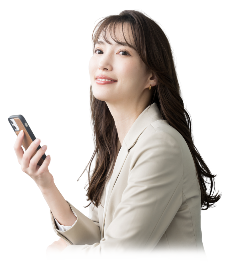 SNS運用をイメージしたビジネスウーマン